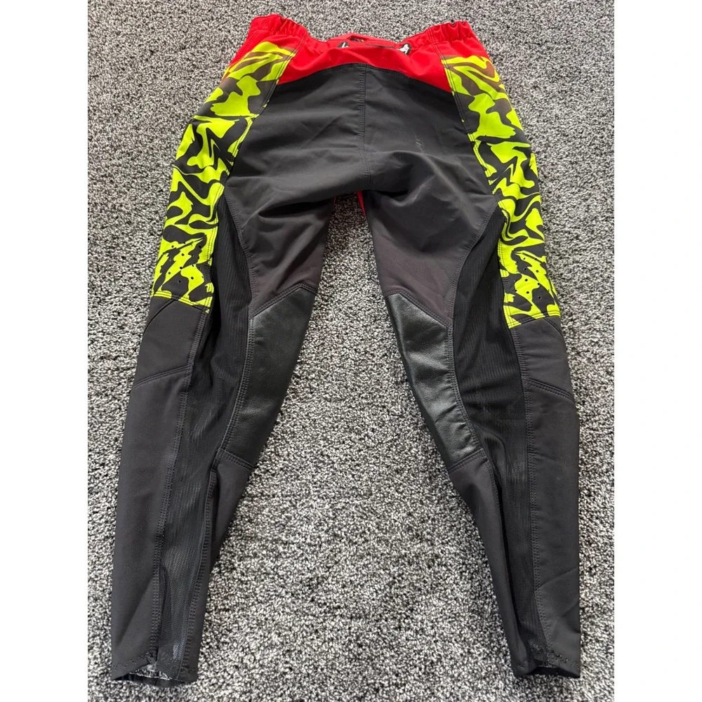 Willbros Youth Motocross Racing Pants Red Neon Yellow Black Size Y28 MX BMX